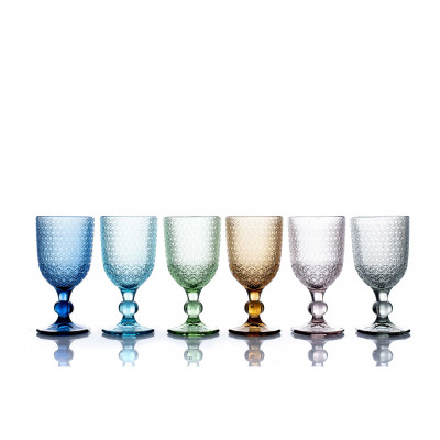  Evviva - Modello: Mozart - Set 6 pezzi calici per vino in vetro - Colore: Multicolore - SKU: EVV-4495 - Codice EAN: 8054242439953 
