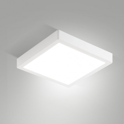  Fabas Luce - Modello: Gian - Plafoniera grande a LED da soffitto con struttura in alluminio sottile - Colore: Bianco - Attacco Lampadina: Led Integrato - 1 Lampadina - Watt 24W - Lumen 3060 - Dimmerabile: NO - Gradi Kelvin 3000k Luce Calda - Grado di Protezione: IP54 - Classe Energetica: E - SKU: 6577-64-254 
