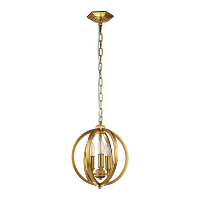  Feiss - Modello: Corinne - Lampadario moderno piccolo in acciaio con diffusore a 3 luci - Colore: Ottone - Attacco Lampadina: E14 - 3 Lampadine - Watt 60W - Dimmerabile: NO - Grado di Protezione: IP20 - Classe Energetica: A - SKU: FE-CORINNE-3P-S-BB - Codice EAN: 5024005000365 