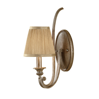  Feiss - Modello: Abbey - Applique parete in stile classico in acciaio con diffusore in tessuto con 1 luce - Colore: Argento - Attacco Lampadina: E14 - 1 Lampadina - Watt 60W - Dimmerabile: NO - Grado di Protezione: IP20 - Classe Energetica: A - SKU: FE-ABBEY1 - Codice EAN: 5024005608400 