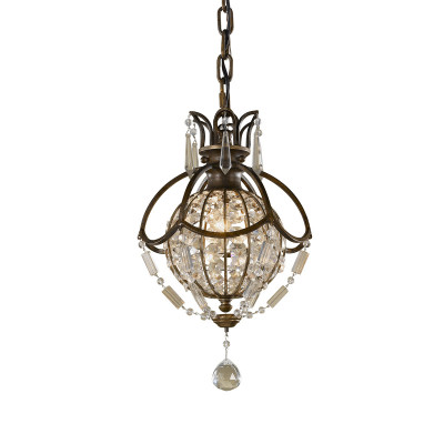  Feiss - Modello: Bellini - Lampada a sospensione classica in acciaio pendente singolo in cristallo a 1 luce - Colore: Bronzo - Attacco Lampadina: E14 - 1 Lampadina - Watt 60W - Dimmerabile: NO - Grado di Protezione: IP20 - Classe Energetica: A - SKU: FE-BELLINI-P - Codice EAN: 5024005609704 