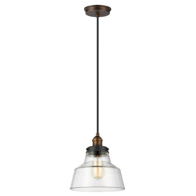  Feiss - Modello: Baskin - Lampada a sospensione con diffusore a singola luce dal design industrial - Attacco Lampadina: E27 - 1 Lampadina - Watt 60W - Dimmerabile: NO - Grado di Protezione: IP20 - Classe Energetica: A - SKU: FE-BASKIN-P-A 