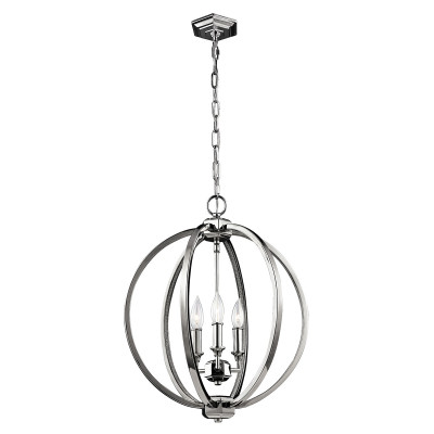  Feiss - Modello: Corinne - Lampadario moderno medio in acciaio con diffusore a 3 luci - Colore: Cromato - Attacco Lampadina: E14 - 3 Lampadine - Watt 60W - Dimmerabile: NO - Grado di Protezione: IP20 - Classe Energetica: A - SKU: FE-CORINNE-3P-M - Codice EAN: 5024005280118 