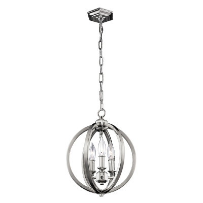  Feiss - Modello: Corinne - Lampadario moderno piccolo in acciaio con diffusore a 3 luci - Colore: Cromato - Attacco Lampadina: E14 - 3 Lampadine - Watt 60W - Dimmerabile: NO - Grado di Protezione: IP20 - Classe Energetica: A - SKU: FE-CORINNE-3P-S - Codice EAN: 5024005280217 