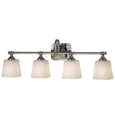  Feiss - Modello: Concord - Lampada da parete per bagno con 4 diffusori in vetro con lampadina LED G9 - Colore: Cromato - Attacco Lampadina: G9 - 4 Lampadine - Watt 3W - Dimmerabile: NO - Grado di Protezione: IP44 - Classe Energetica: A - SKU: FE-CONCORD4-BATH - Codice EAN: 5024005225515 