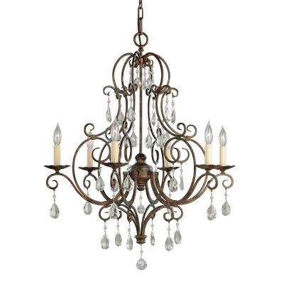  Feiss - Modello: Chateau - Lampadario grande in stile rustico in acciaio e dettagli in cristallo con 6 luci - Colore: Bronzo - Attacco Lampadina: E14 - 6 Lampadine - Watt 60W - Dimmerabile: NO - Grado di Protezione: IP20 - Classe Energetica: A+ - SKU: FE-CHATEAU6 - Codice EAN: 5024005004806 