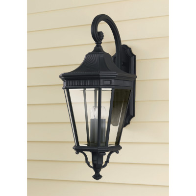  Feiss - Modello: Cotswold Lane - Lanterna da parete rustica grande in alluminio con diffusore a 3 luci - Colore: Nero - Attacco Lampadina: E14 - 3 Lampadine - Watt 60W - Dimmerabile: NO - Grado di Protezione: IP44 - Classe Energetica: A - SKU: FE-COTSLN2-L-BK - Codice EAN: 5024005229810 
