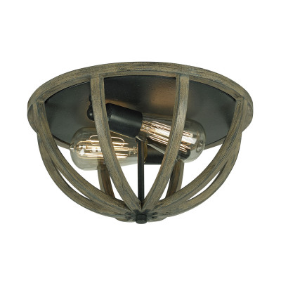  Feiss - Modello: Allier - Plafoniera a soffitto rustica con diffusore in legno di quercia a 2 Luci - Colore: Ruggine - Attacco Lampadina: E27 - 2 Lampadine - Watt 60W - Dimmerabile: NO - Grado di Protezione: IP20 - Classe Energetica: A - SKU: FE-ALLIER-F-WW - Codice EAN: 5024005217817 