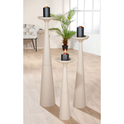  Gilde - Modello: Rotonda - Portacandela in metallo dal design moderno misura grande - Colore: Grigio - SKU: 59008 - Codice EAN: 4063387590089 