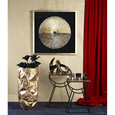  Gilde - Modello: Big Nugget - Vaso in fibra di vetro dal design moderno - Colore: Oro - SKU: 16252 - Codice EAN: 4001250890201 