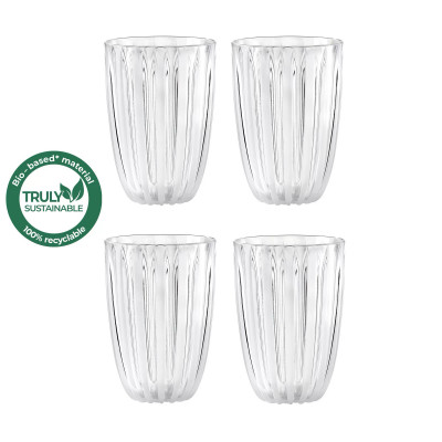  Guzzini - Modello: Dolcevita - Set 4 pezzi bicchieri per acqua in bio-plastica dal design moderno - SKU: 123900 