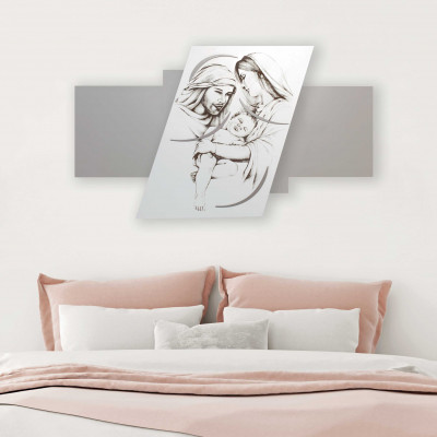  I Dettagli - Modello: Gioia - Capezzale da parete in legno moderno con raffigurazione incisa a laser 130x75 - SKU: QS130751GIO 