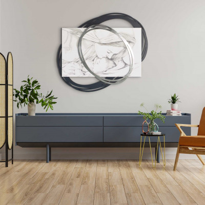  I Dettagli - Modello: Grazia - Capezzale in legno dal design moderno con raffigurazione incisa a laser - SKU: QS90801GRA 