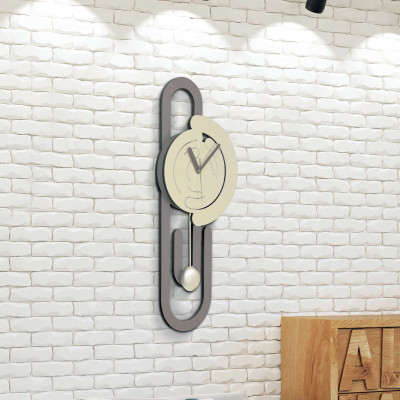  I Dettagli - Graffa - Orologio da parete a pendolo dal design moderno con struttura in legno - SKU: OP7027GRA 