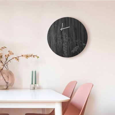  I Dettagli - Modello: Marsiglia - Orologio da parete rotondo con incisioni a laser su legno dal design elegante - SKU: OR4045 