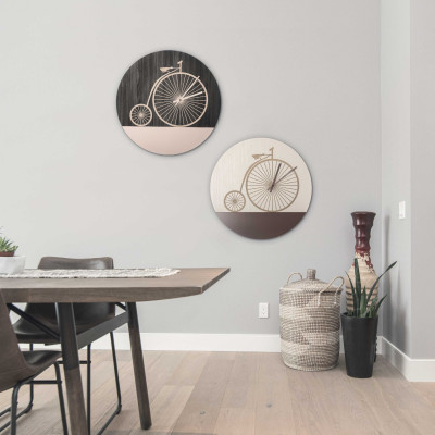  I Dettagli - Modello: Copenaghen - Orologio da parete rotondo con struttura in legno dal design moderno ed elegante - SKU: OR504 