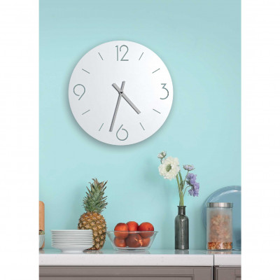  I Dettagli - Modello: Augusto - Orologio da parete rotondo dal design moderno con struttura in legno - Colore: Bianco - SKU: OR301AUG26 
