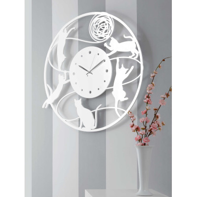  I Dettagli - Modello: Gomitolo - Orologio da parete rotondo in legno dal design moderno ed elegante - SKU: OR80FILO 