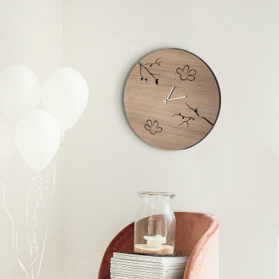  I Dettagli - Modello: Bonn - Orologio da parete rotondo in legno di rovere dal design moderno ed elegante - SKU: OR4047 
