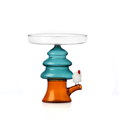  Ichendorf - Modello: Woodland Tales - Alzata in vetro a tema natalizio Albero Natale - Colore: Arancione/Azzurro - SKU: 0935209402 