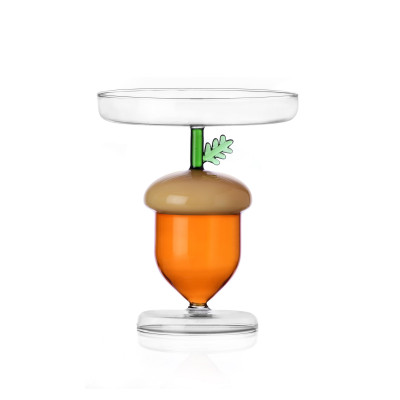  Ichendorf - Modello: Acorns - Alzata moderna in vetro con ghianda - Colore: Marrone/Arancione - SKU: 0935209367 