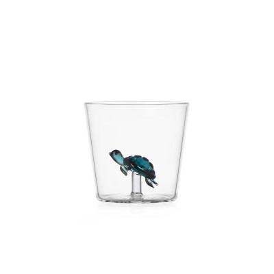  Ichendorf - Modello: Marine Garden - Bicchiere tumbler in vetro per acqua con tartaruga - Colore: Verde - SKU: 09354200 