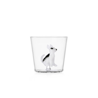  Ichendorf - Modello: Dogs - Tumbler in vetro con Bull Terrier - Colore: Bianco/Nero - SKU: 09354290-2 - Codice EAN: 8032397065609 