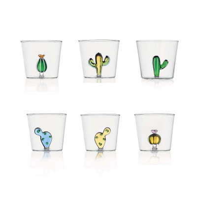 Ichendorf - Modello: Desert Plants - Set 6 pezzi Bicchieri tumbler assortiti - Colore: Multicolore - SKU: 09352099S - Codice EAN: 8032397053620 