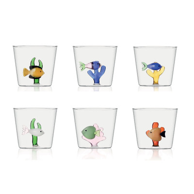  Ichendorf - Modello: Marine Garden - Set 6 pezzi tumbler in vetro - Colore: Multicolore - SKU: 09352053S - Codice EAN: 8032397053644 