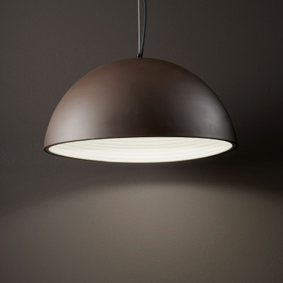  Ideal lux - Folk - Lampada a sospensione con diffusore grande in metallo dal design moderno - Colore: Caffelatte - 1 Lampadina E27 60W - IP20 - SKU: 174228 