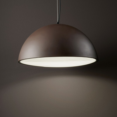  Ideal lux - Folk - Lampada a sospensione con diffusore medio in metallo dal design moderno - Colore: Caffelatte - 1 Lampadina E27 60W - IP20 - SKU: 174211 