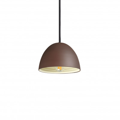  Ideal lux - Folk - Lampada a sospensione con diffusore piccolo in metallo dal design moderno - Colore: Caffelatte - 1 Lampadina E27 60W - IP20 - SKU: 174204 