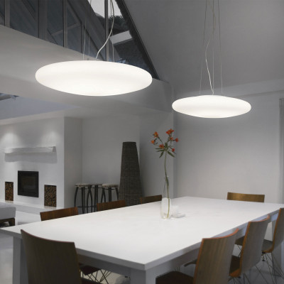  Ideal lux - Smarties - Lampada a sospensione con struttura in metallo e diffusore in vetro piccolo - Colore: Bianco - 3 Lampadine E27 42W - IP20 - SKU: 032016 