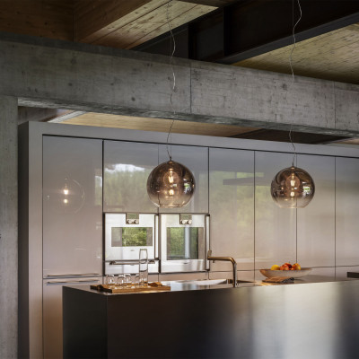  Ideal lux - Nemo - Lampada a sospensione di design in metallo con diffusore in vetro grande - 1 Lampadina E27 42W - IP20 - SKU: 0528G 