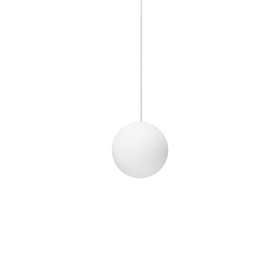  Ideal lux - Mapa - Lampada a sospensione in metallo bianco con diffusore rotondo in vetro mini - Colore: Bianco - 1 Lampadina E27 42W - IP20 - SKU: 310800 