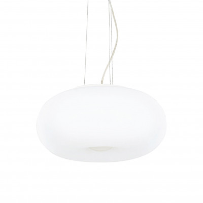  Ideal lux - Ulisse - Lampada a sospensione in metallo e diffusore in vetro acidato - Colore: Bianco - 3 Lampadine E27 60W - IP20 - SKU: 095226 