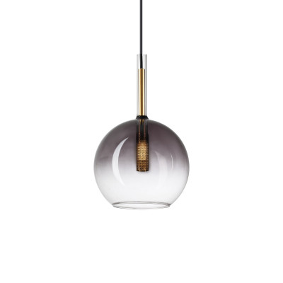  Ideal lux - Empire - Lampada a sospensione in metallo placato oro e diffusore a sfera in vetro - Colore: Cromato Trasparente - 1 Lampadina G9 28W - IP20 - SKU: 309811 