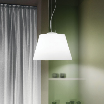  Ideal lux - Cylinder - Lampada a sospensione moderna con diffusore in vetro bianco acidato - Colore: Bianco - 1 Lampadina E27 60W - IP20 - SKU: 025438 