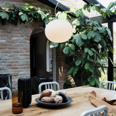  Ideal lux - Cotton - Lampada a sospensione moderna con diffusore in vetro rotondo acidato medio - Colore: Bianco - 1 Lampadina E27 42W - IP20 - SKU: 297767 