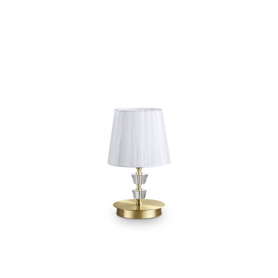  Ideal lux - Modello: Pegaso - Lampada da comodino in metallo e cristallo e paralume in organza - Attacco Lampadina: E14 - 1 Lampadina - Watt 28W - Dimmerabile: NO - Grado di Protezione: IP20 - SKU: 05926 