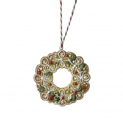  Kaemingk - Modello: Pan Di Zenzero - Decorazione albero di natale con Corona pan di zenzero - Colore: Multicolore - SKU: 537874/CORONA 