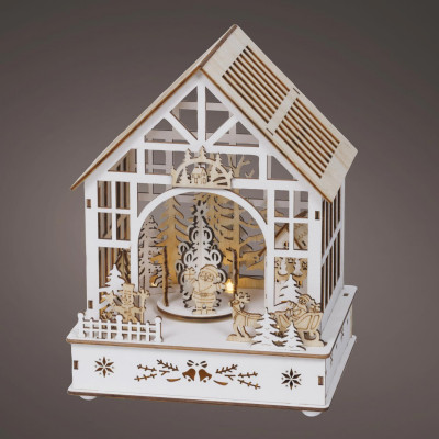  Kaemingk - Decorazione con casetta di babbo natale con led - Colore: Multicolore - SKU: 489622 - Codice EAN: 8720725302969 