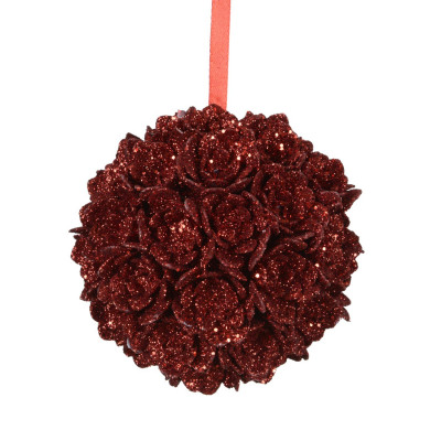  Kaemingk - Decorazione per albero di natale con fiore in schiuma glitterato - Colore: Rosso - SKU: 451873 - Codice EAN: 8720725298675 