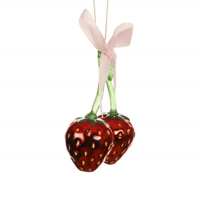  Kaemingk - Decorazione per albero di natale con fragole in vetro - Colore: Rosso - SKU: 125526/FRAGOLE 