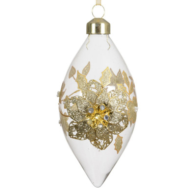  Kaemingk - Decorazione per albero di natale con fuso in vetro - Colore: Oro - SKU: 071122/FUSO 