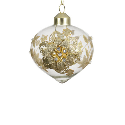  Kaemingk - Decorazione per albero di natale con trottola in vetro - Colore: Oro - SKU: 071122/TROTTOLA 