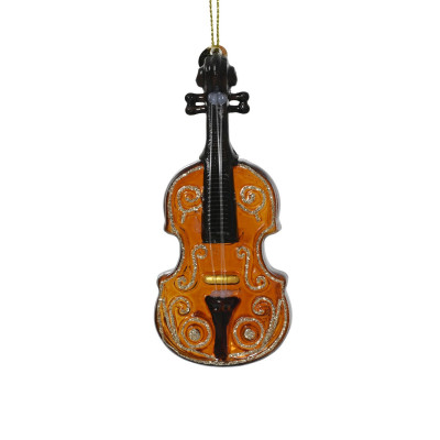  Kaemingk - Decorazione per albero di natale con violino in vetro - Colore: Marrone - SKU: 122261/MARRONE 