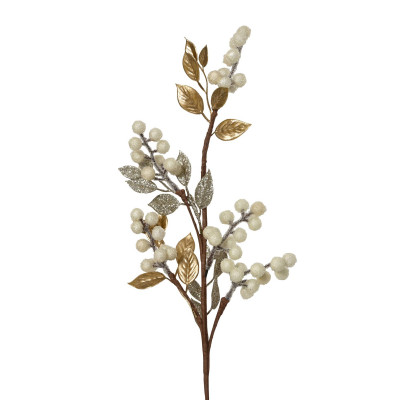  Kaemingk - Fiore articiale con rametto con bacche - Colore: Bianco - SKU: 398503 - Codice EAN: 8720725272897 