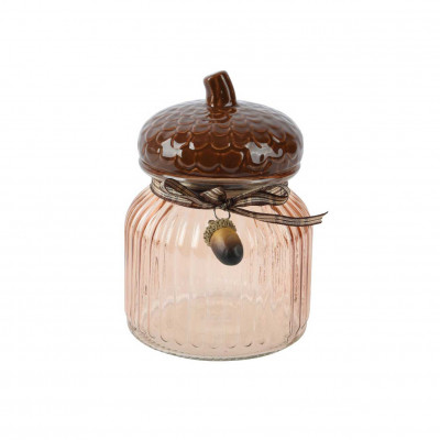  Kaemingk - Giara piccola in vetro con forma di ghianda - Colore: Marrone - SKU: 524115 - Codice EAN: 8720725198869 