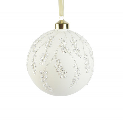  Kaemingk - Pallina per albero di natale in vetro - Colore: Bianco - SKU: 071414/BIANCO 